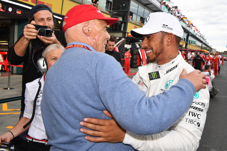 Niki Lauda und Lewis Hamilton