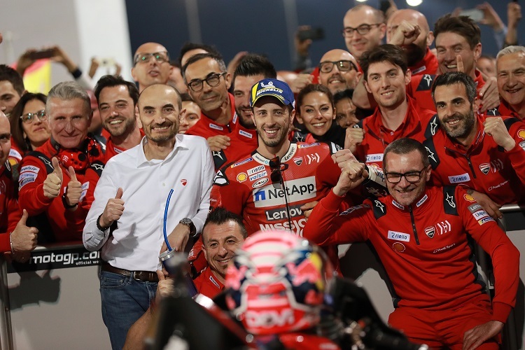 Dovizioso und sein Team feierten in Doha den 47. Ducati-Sieg