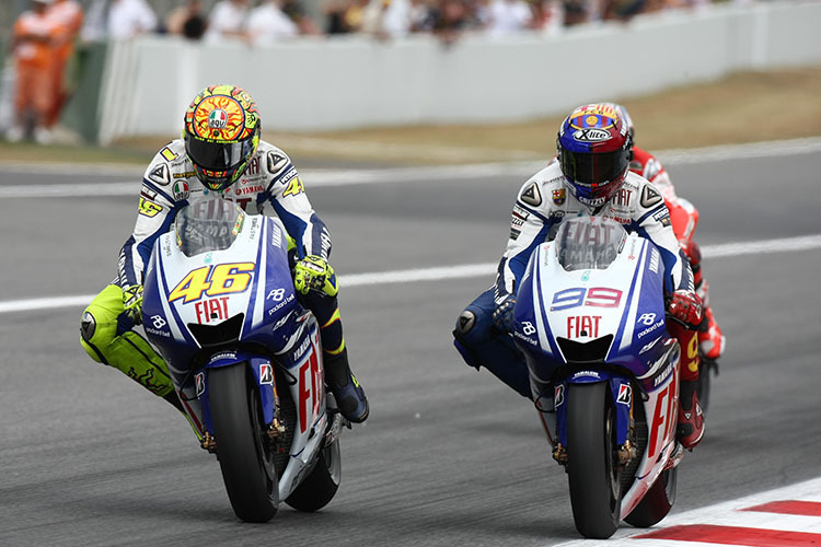 Valentino Rossi kämpfte 2009 in Barcelona bis zur letzten Kurve gegen Jorge Lorenzo