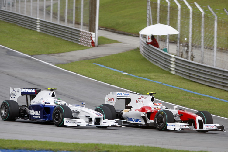 Glock (rechts) und Heidfeld fuhren auf die Plätze 3 und 2