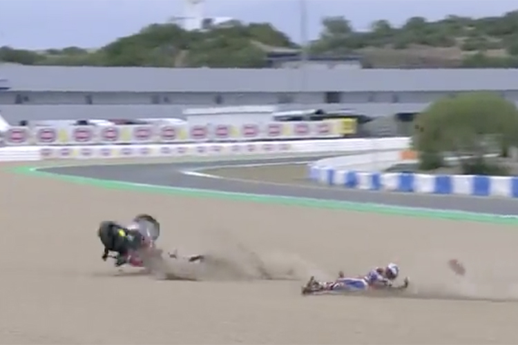 Alvaro Bautista bei seinem Crash