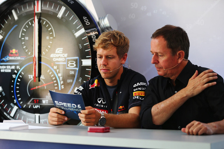 Sebastian Vettel und Martin Brundle sind beim Thema: Speed und Intelligenz