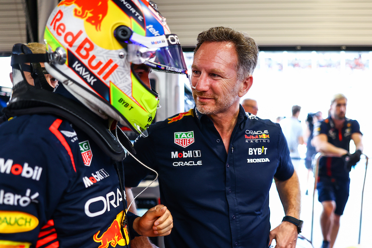 Red Bull Racing-Teamchef Christian Horner: «Wir freuen uns über die Pole, es ist nur frustrierend, dass wir nicht beide Autos vorne stehen haben» 