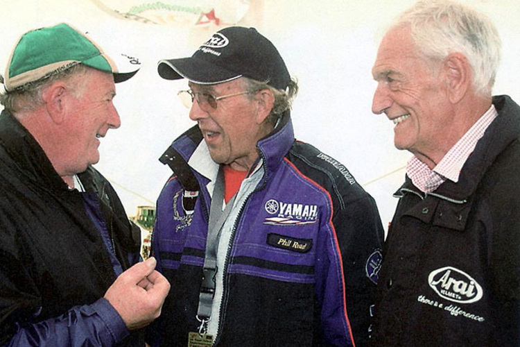 Wolfgang Stropek mit Phil Read und Jim Redman (v.l.)