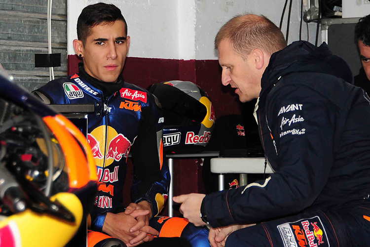 Luis Salom beim KTM-Test mit Aki Ajo