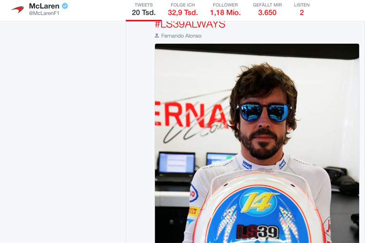 Auch Fernando Alonso hat den Motorradfahrer nicht vergessen