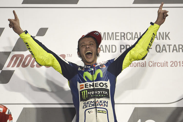 Auch wegen diesem Jubel ist Valentino Rossi der Superstar auf zwei Rädern 