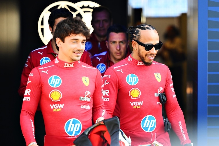 Charles Leclerc und Lewis Hamilton