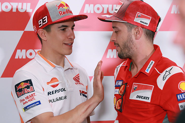 Marc Márquez mit WM-Leader Andrea Dovizioso