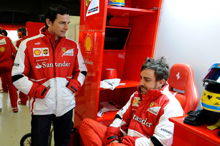 Pedro de la Rosa (links) mit Fernando Alonso