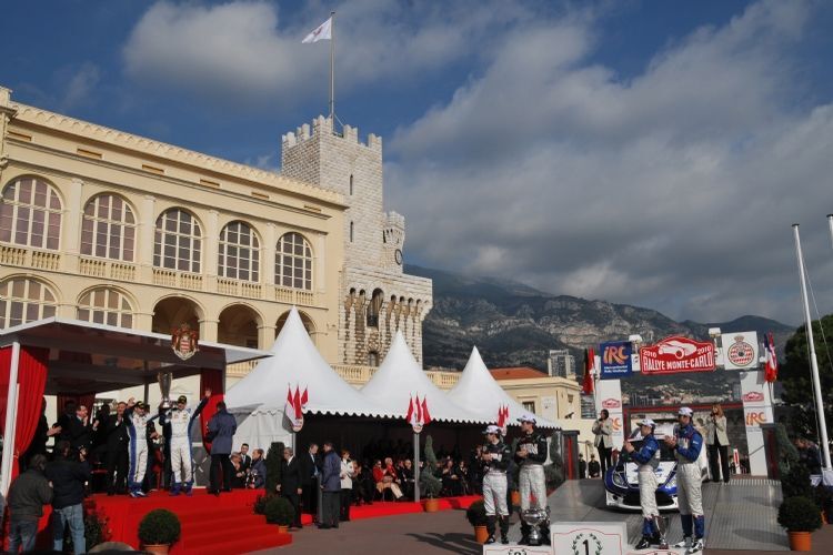 Siegerehrung bei der Rallye Monte Carlo 2010