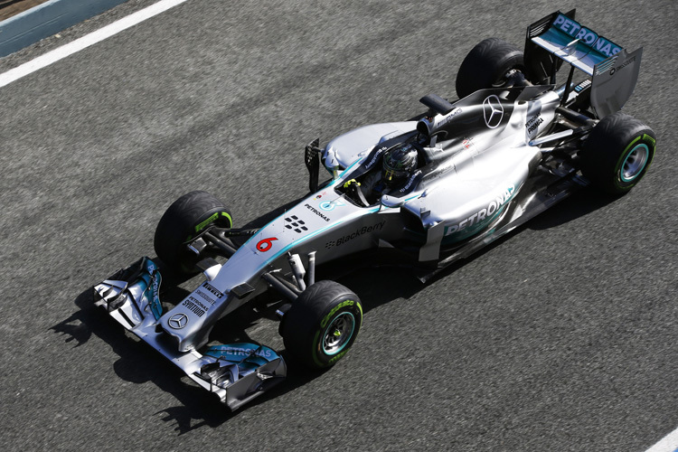 Der neue Mercedes von Nico Rosberg läuft wie ein Schweizer Uhrwerk