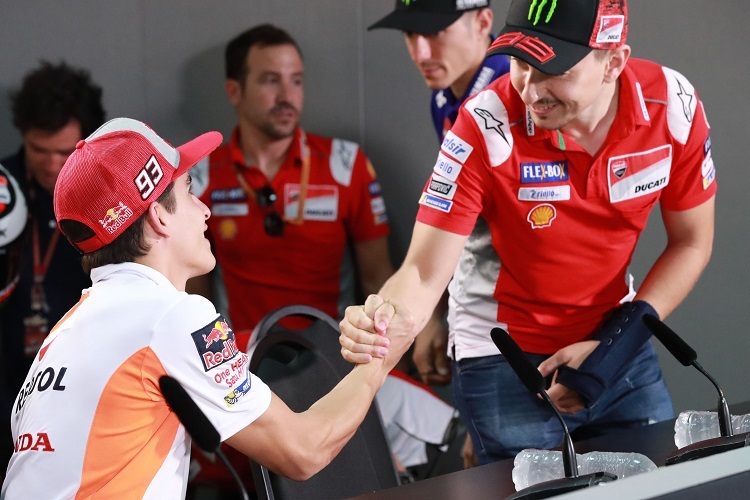 Handschlag: Marc Márquez und Jorge Lorenzo