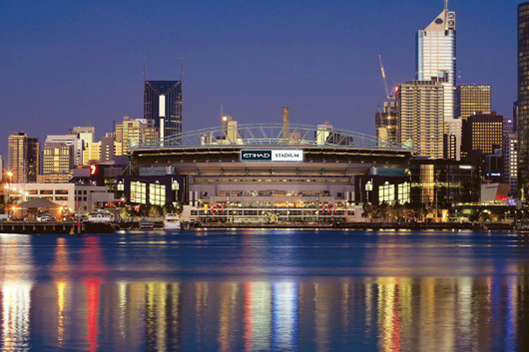 Das atemraubende Etihad Stadium in den Docklands von Melbourne