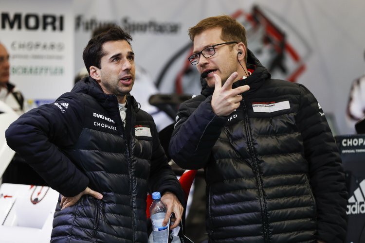 Porsche-Teamchef Andreas Seidl (re.) mit Pilot Neel Jani
