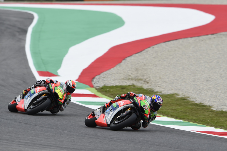 Das Aprilia-Werksteam: Stefan Bradl vor Alvaró Bautista