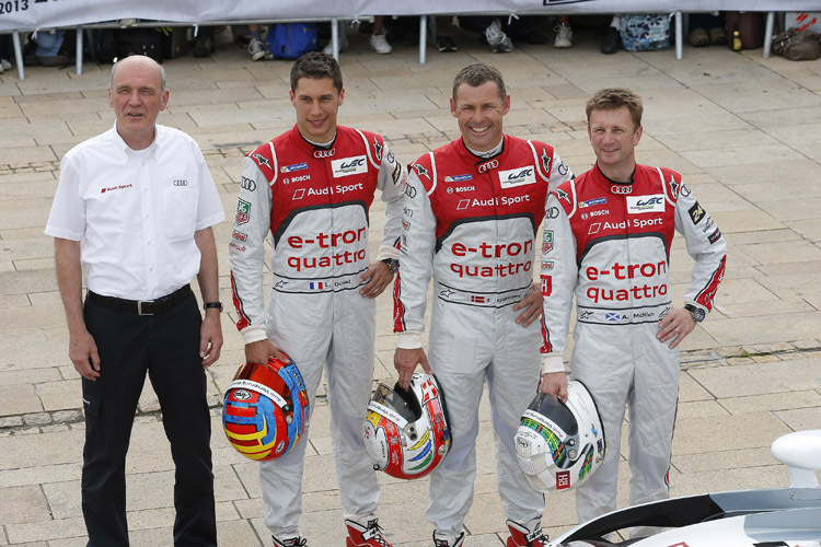 Dr. Ullrich (li.) mit Loic Duval, Tom Kristensen und Allan McNish