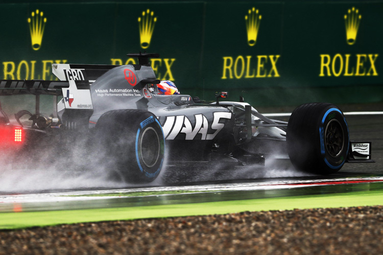 Romain Grosjean rutschte auf der Start-Ziel-Geraden von der Strecke