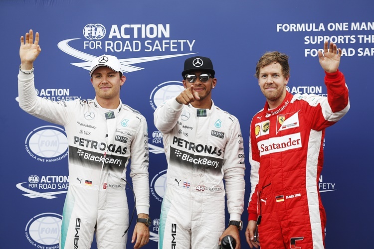Die Top-3 - Lewis Hamilton, Nico Rosberg und Sebastian Vettel