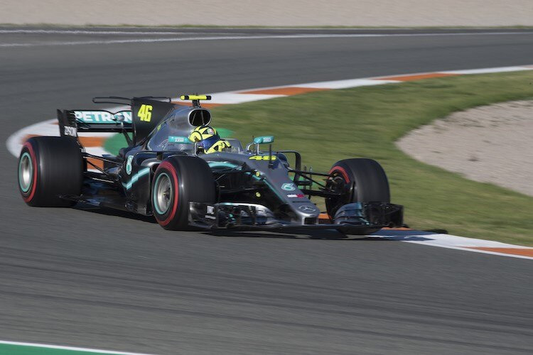 2019 drehte Valentino Rossi zuletzt im Formel-1-Auto seine Runden, in Lewis Hamiltons Mercedes von 2017