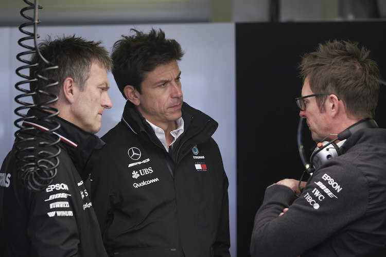 Ernste Gesichter bei Mercedes: James Allison, Toto Wolff und Andrew Shovlin