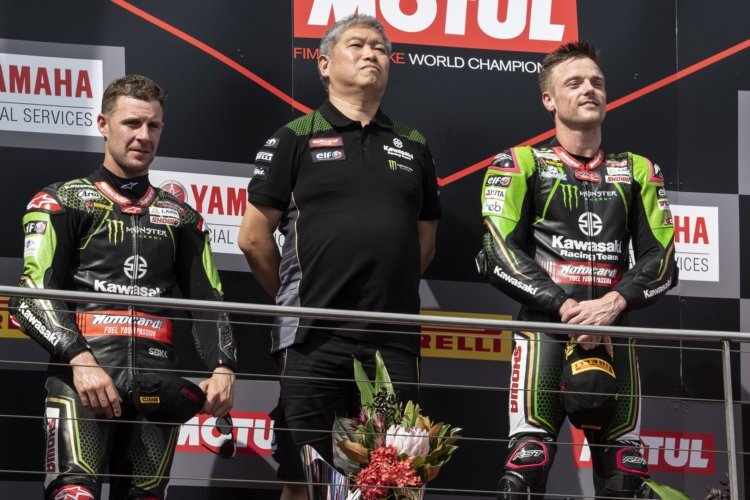 Beide Kawasaki-Piloten auf dem Podium sahen wir 2020 nur auf Phillip Island im zweiten Rennen