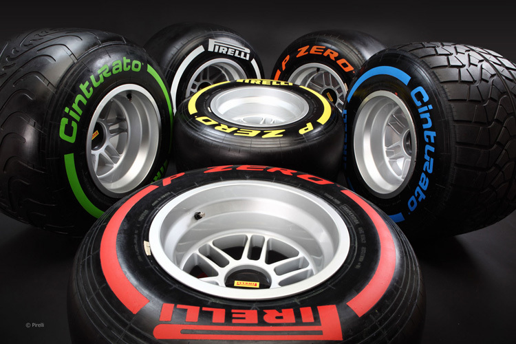 Die Formel-1-Reifenpalette 2013 von Pirelli