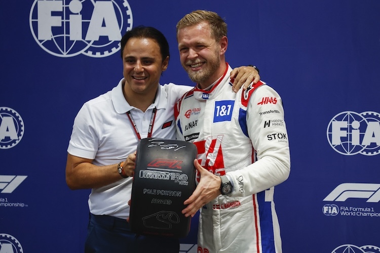 Unvergesslich: 2022 holte sich Kevin Magnussen in Interlagos die Pole