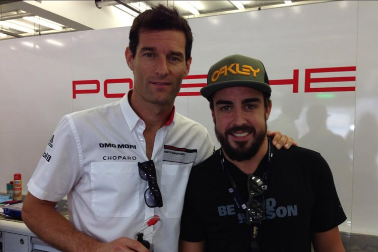 Zu Besuch bei Mark Webber in Bahrain: Ferrari-Star Fernando Alonso, der oft in Dubai weilt