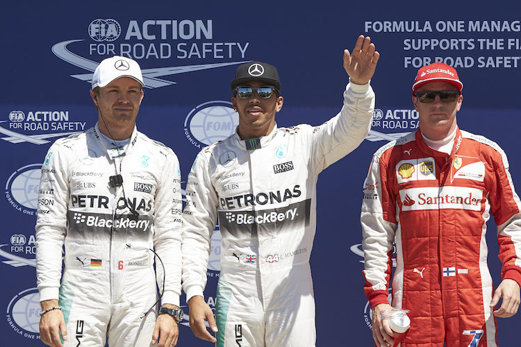 Rosberg, Hamilton, Räikkönen