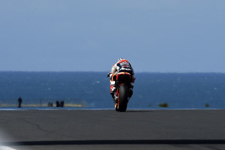 Dani Pedrosa 2012 auf Phillip Island: Die Titelchancen sind auch diesmal am Horizont verschwunden