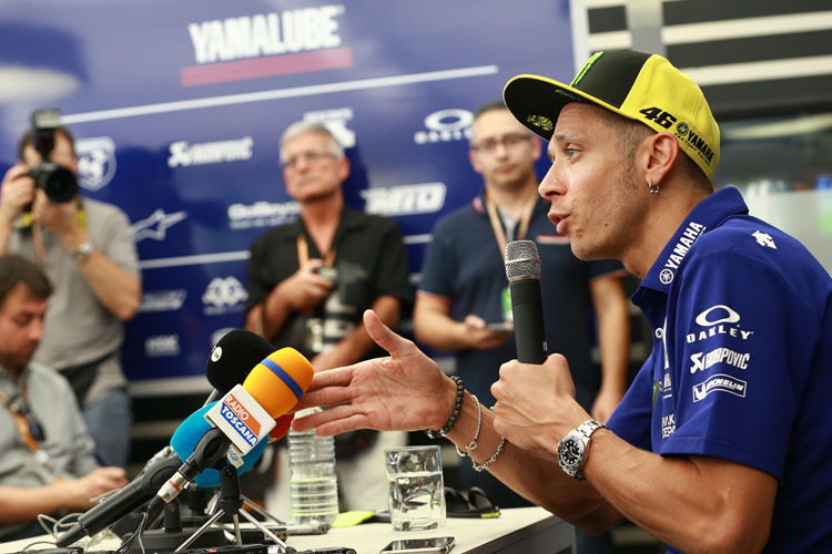 Valentino in Mugello bei seiner Pressekonferenz