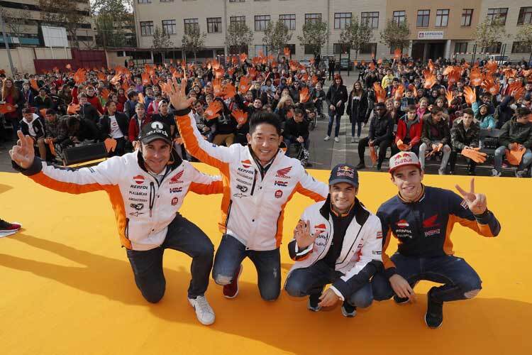 Marc Márquez, Dani Pedrosa, Toni Bou und Takahisa Fujinami