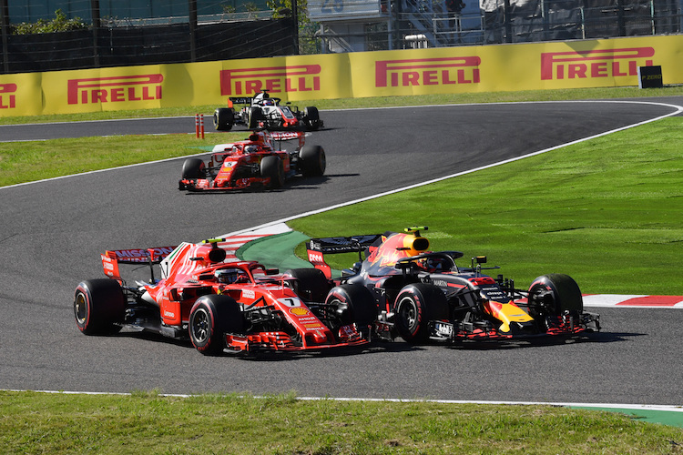 Kimi Räikkönen und Max Verstappen gerieten im Japan-GP schon früh aneinander