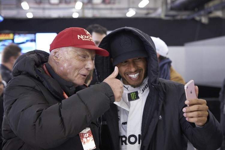 Niki Lauda und Lewis Hamilton