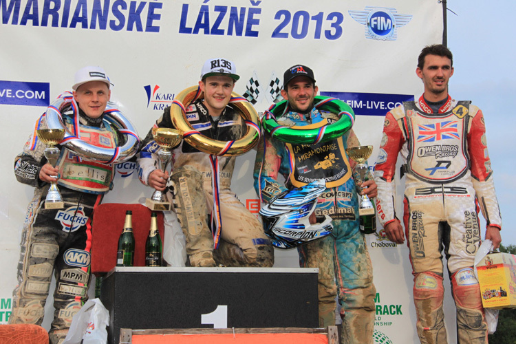 Das Podium in Marienbad: Josef Franc, Erik Riss, Theo di Palma, Andrew Appleton (v.l.)