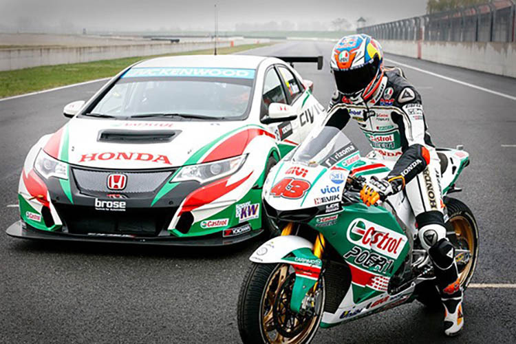 WTTC-Honda-Werksfahrer Tiago Monteiro gegen MotoGP-Pilot Jack Miller 