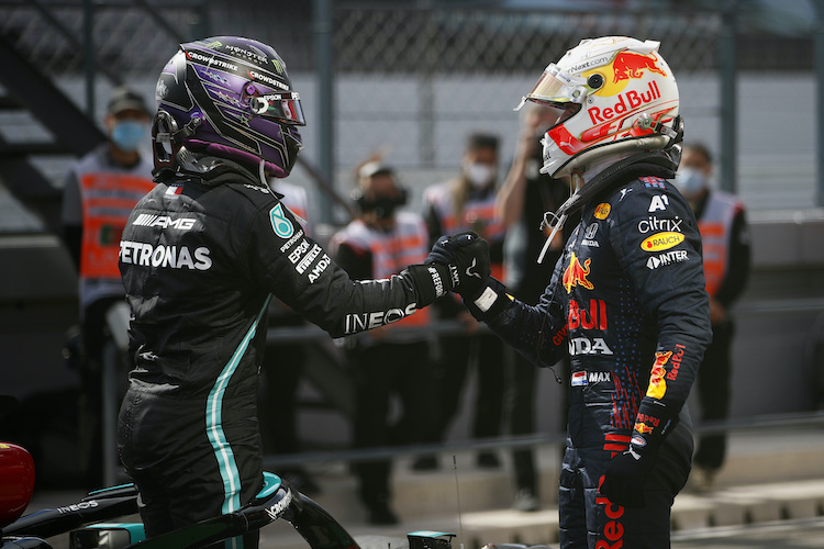 Lewis Hamilton und Max Verstappen