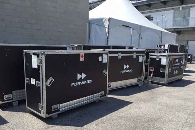 Die Frachtkosten von Forward stehen irgendwo abseits vom Schuss im Paddock von Indianapolis