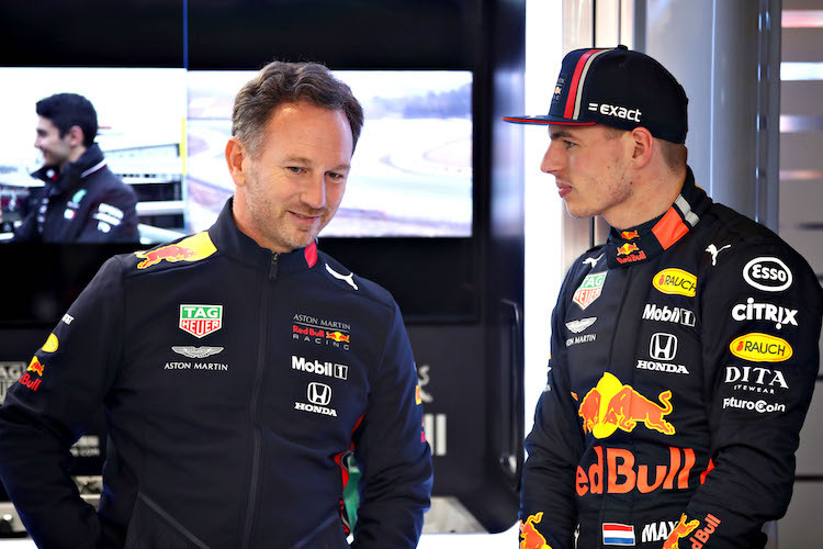 Christian Horner mit Max Verstappen