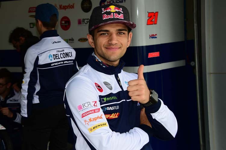 Honda-Pilot Jorge Martin vor der Gresini-Box