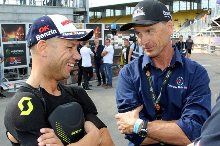 Weltmeister unter sich: Nicki Pedersen (li.) und Hans Nielsen