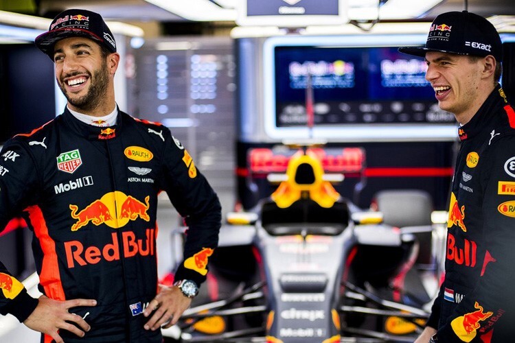 Daniel Ricciardo mit Max Verstappen