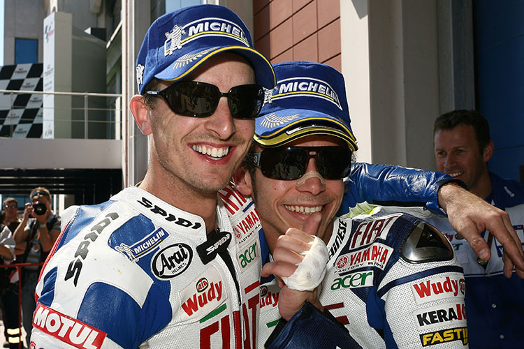 Colin Edwards und Valentino Rossi waren drei Jahre Teamkollegen bei Yamaha