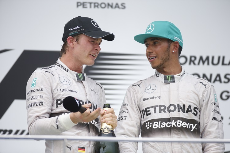 Teamkollegen unter sich - Nico Rosberg und Lewis Hamilton
