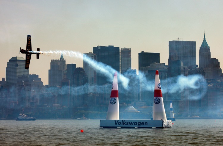 Lamb vor der Skyline von New York
