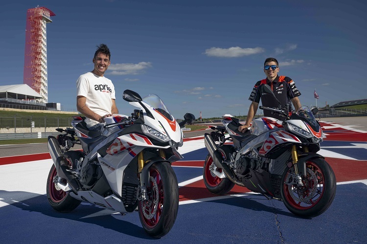 Aleix Espargaró und Maverick Viñales hatten in den USA die Ehre, die Speed White-Lackierung vorzustellen