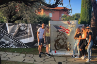 Nicky Haydens Verlobte Jackie Marin besuchte den Garten zusammen mit Michael van der Mark und weiteren Freunden