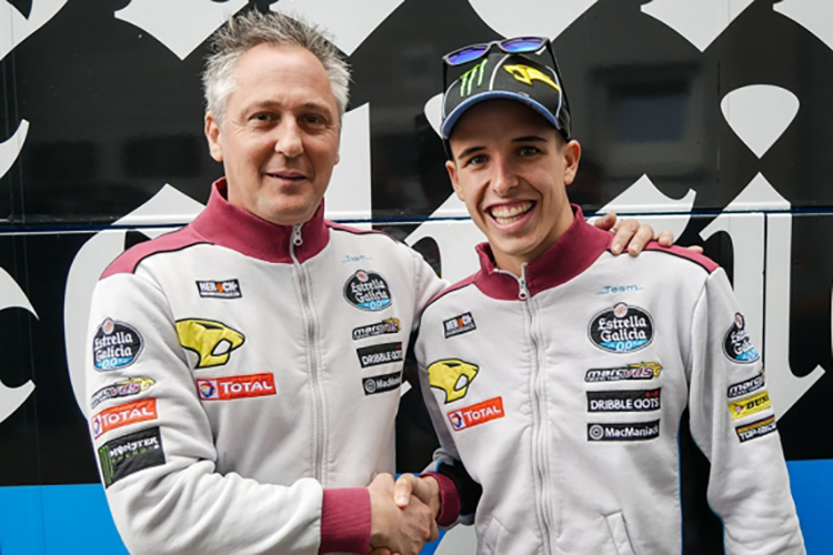 Marc VDS-Teammanager Michael Bartholemy mit Alex Márquez