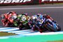 Zwei Yamaha R1 führten ein Superbike-Rennen auf Phillip Island an